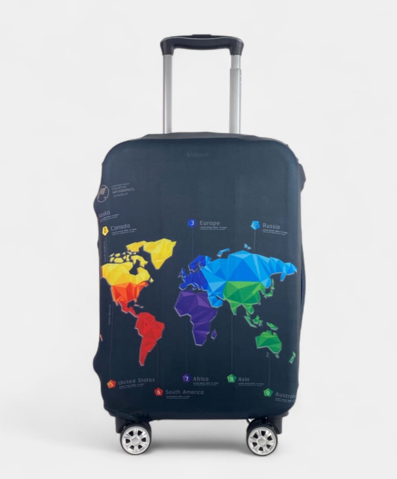 Luggage Cover-Black map